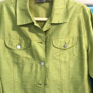 Lime green 100% silk topper